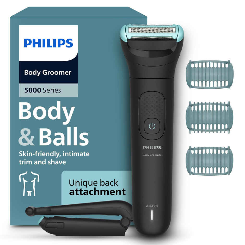 Philips BG5475/15 Body Trimmer for Men, Skin-Safe Grooming, 100 Min Runtime