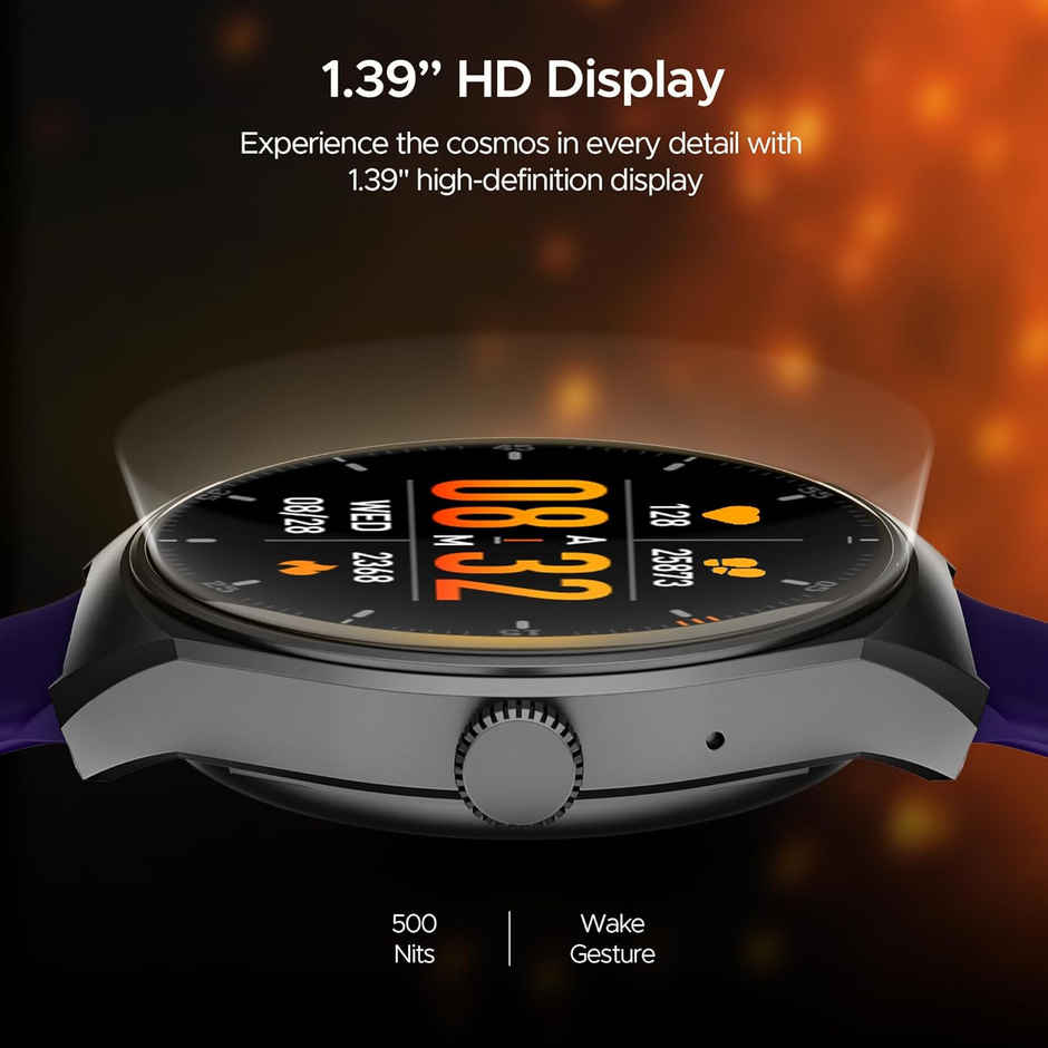 boAt Lunar Comet Smartwatch | 1.3" Display | Functional Crown | BT Calling - Deep Blue