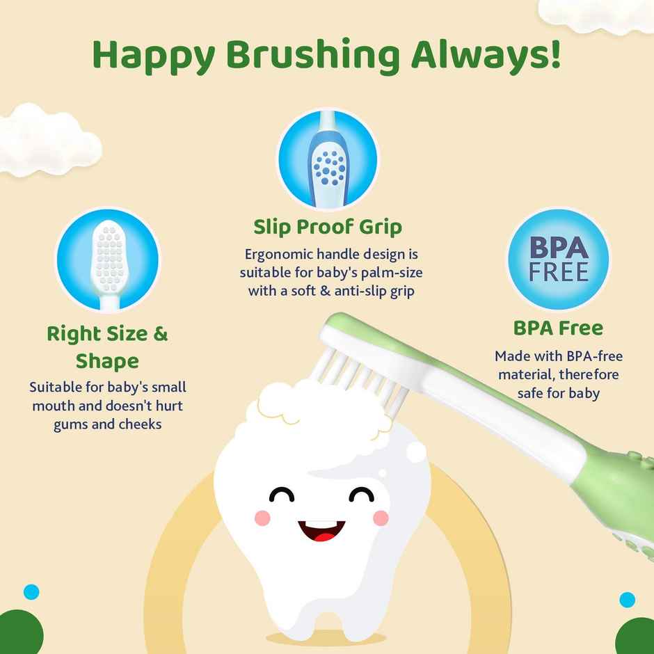 Chicco Toothbrush Set Blue+Green 6M-36M