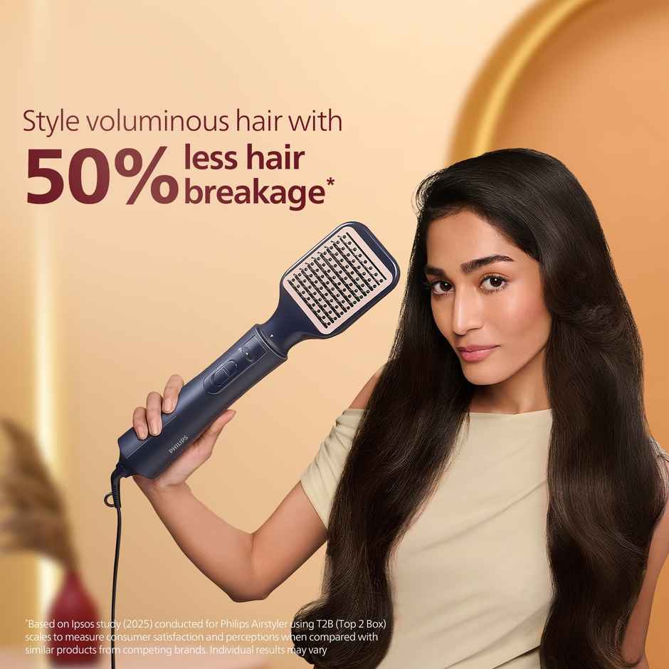 Philips 2-in-1 Airstyler|3X Volume & 50% Less Hair Breakage|Volumizer + Blow Dryer Brush|BHA531/10