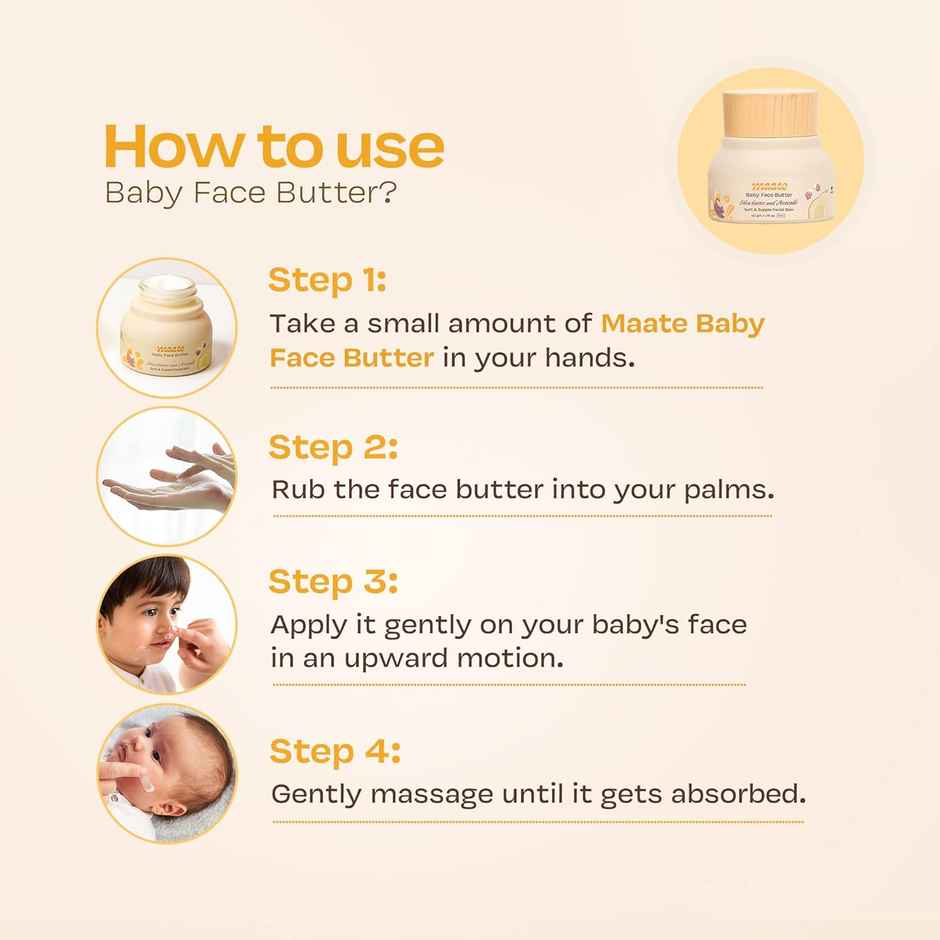 Maate Baby Face Butter Enriched With Shea Butter & Avocado Baby Cream For Kids 0-12 Years