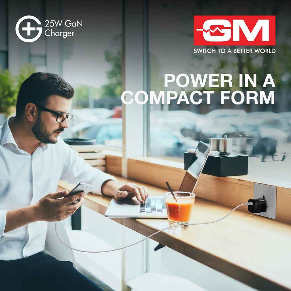 GM G Plus 25W GaN Fast Charger with USB C Fast Charging