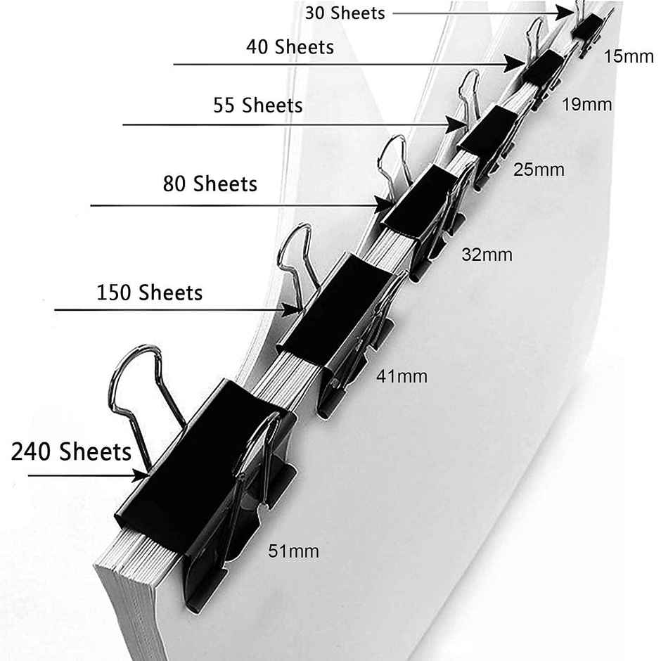 Chrome 51Mm Black Binder Clip