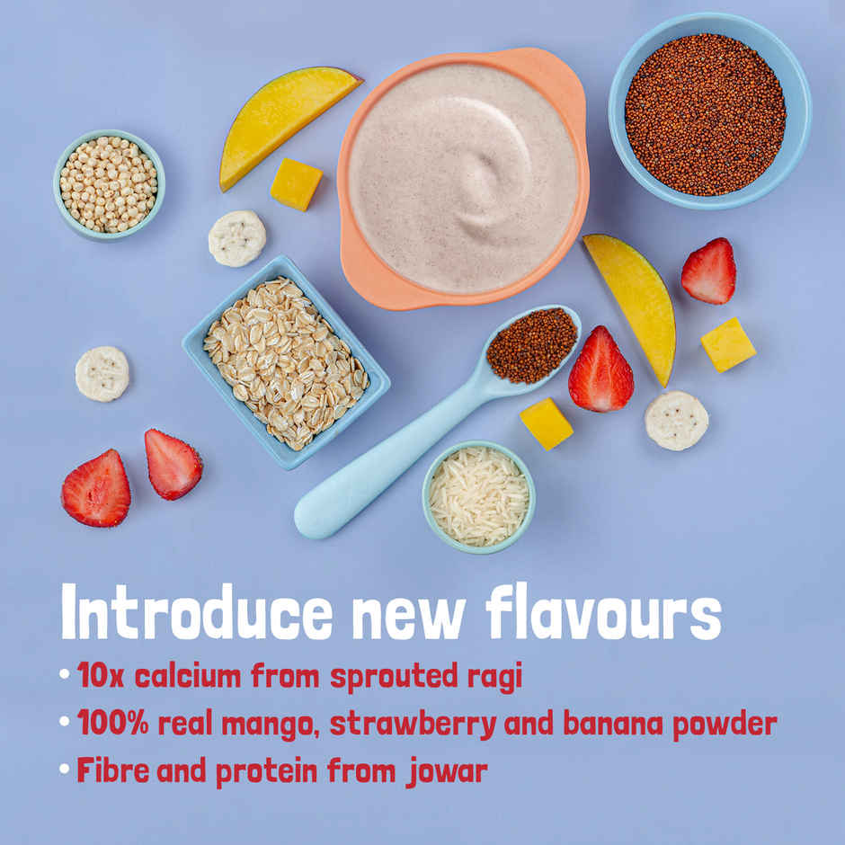 Slurrp Farm Cereal With Multigrain Millets And Mixed Fruit With Date Powder And Milk