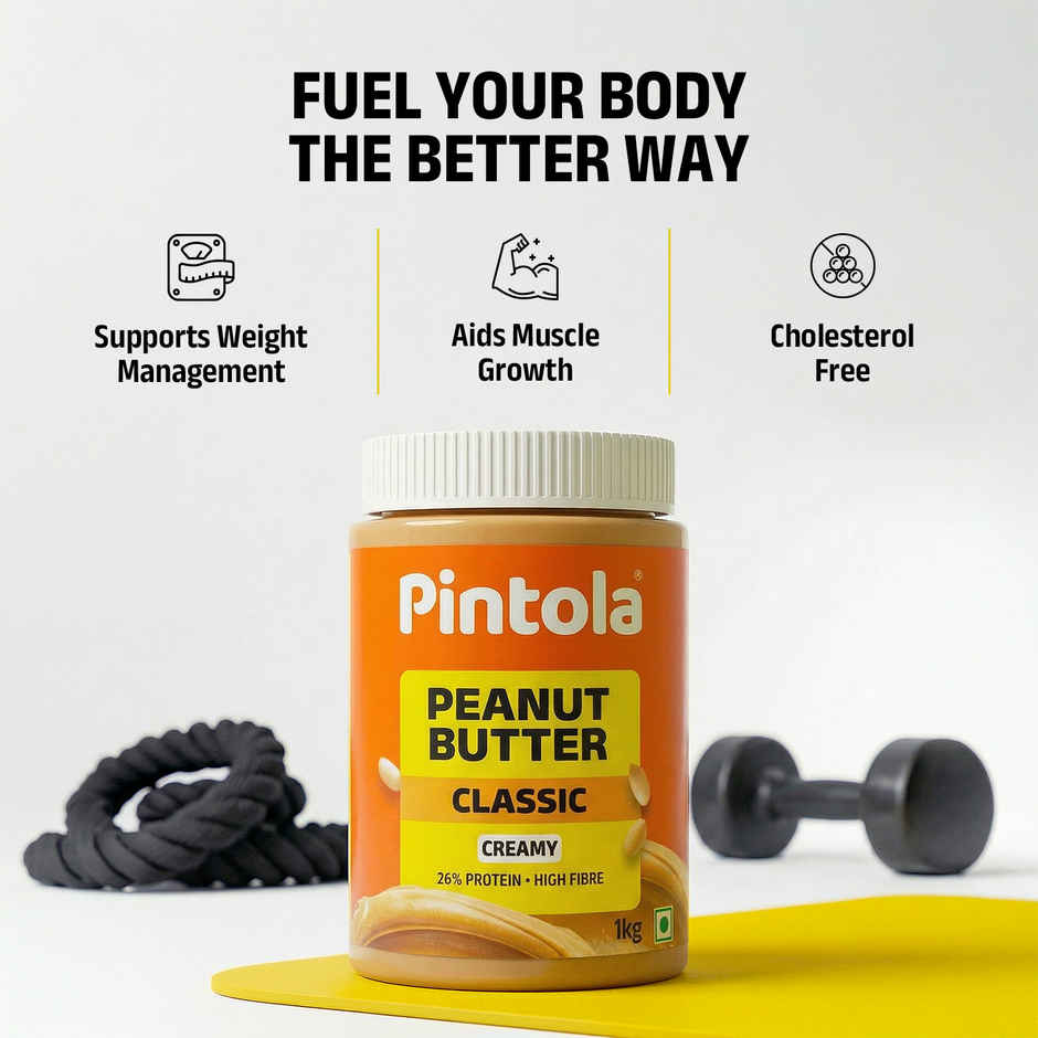 Pintola Classic Peanut Butter Creamy Original American Recipe With High Protein Fiber