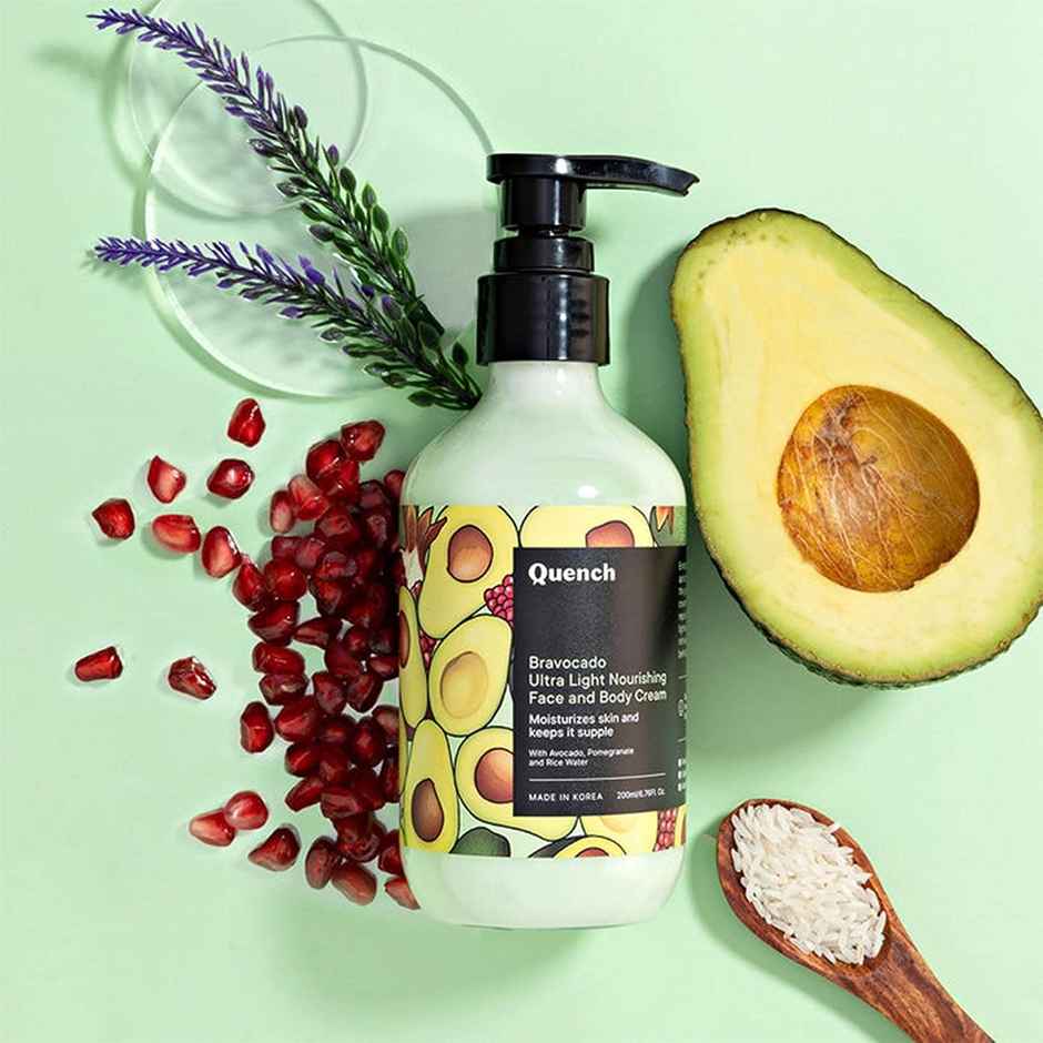 Quench Korean Nourishing Body Lotion Ultra-Light Cream With Avocado & Vitamin E