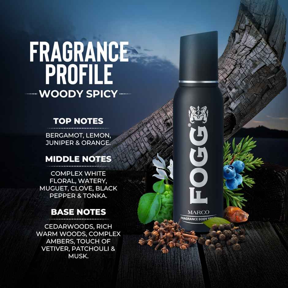 Fogg Marco No Gas Long-Lasting Deodorant Body Spray for Men