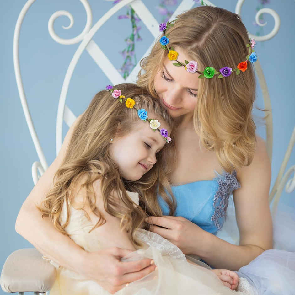 Party Propz Flower Tiara for Women | White Hairband