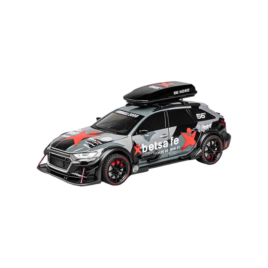 Toyshine 1:24 Die Cast Racing A4 Sports Car with Music Pull Back & Opening Doors for Kids 3+ Black