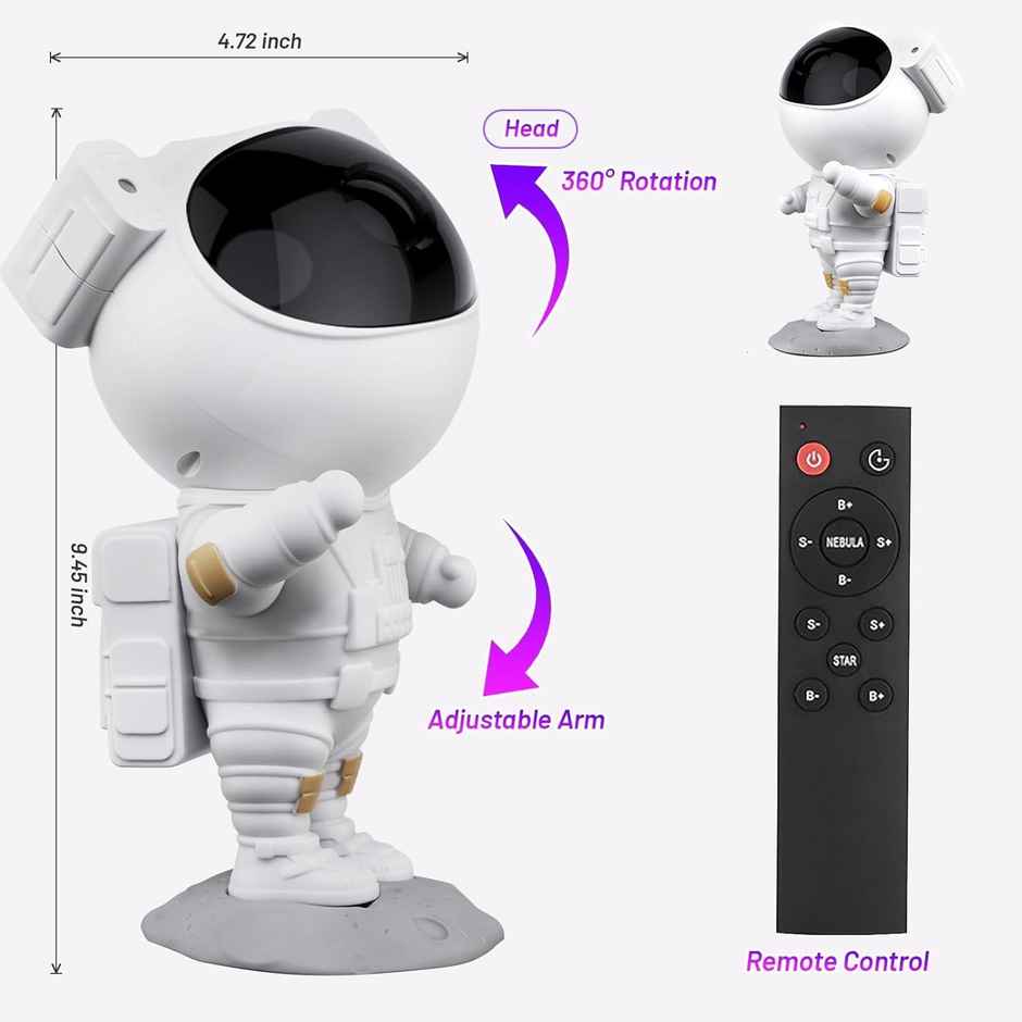 Storio Astronaut Projector Lamp | Space Night Light for Kids Room