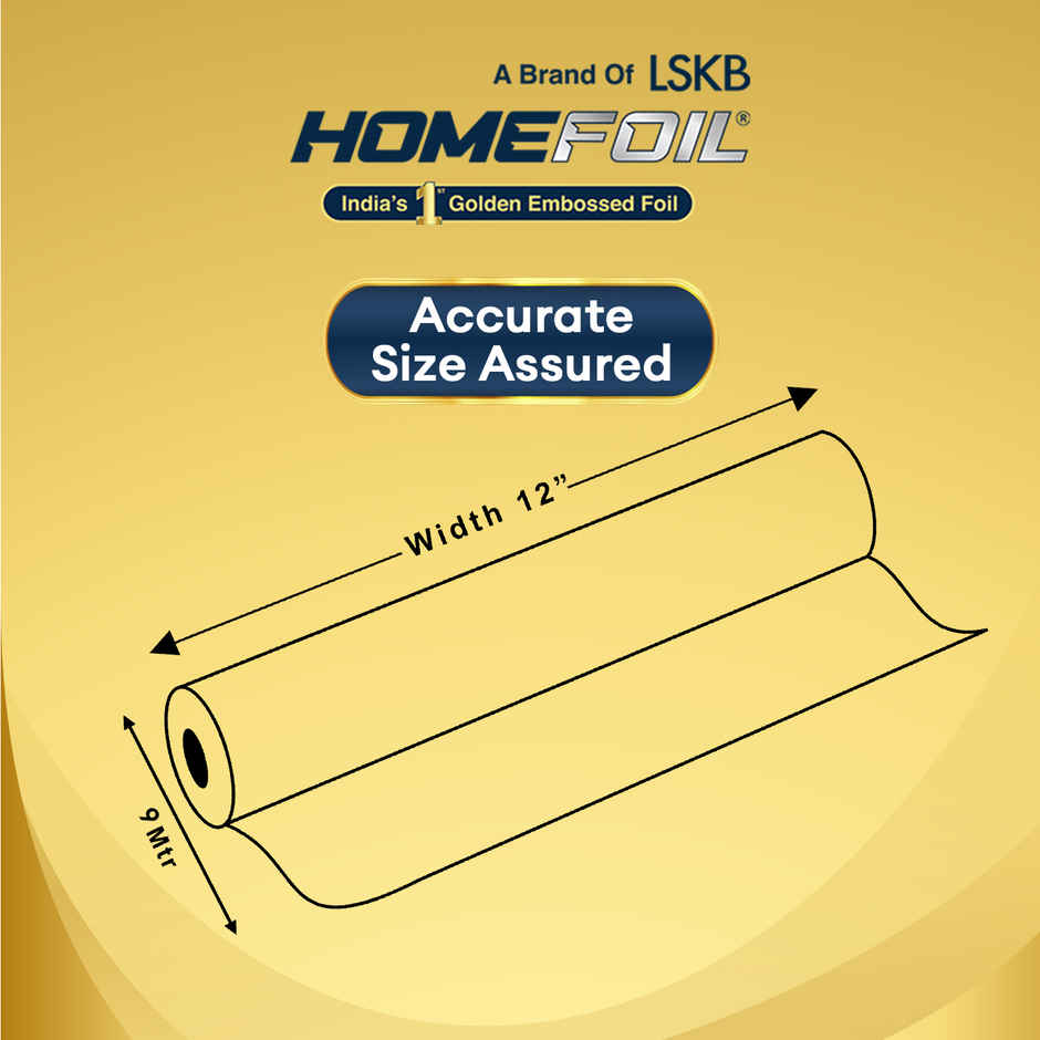 HOMEFOIL 9 Meter Golden Embossed Aluminium Foil