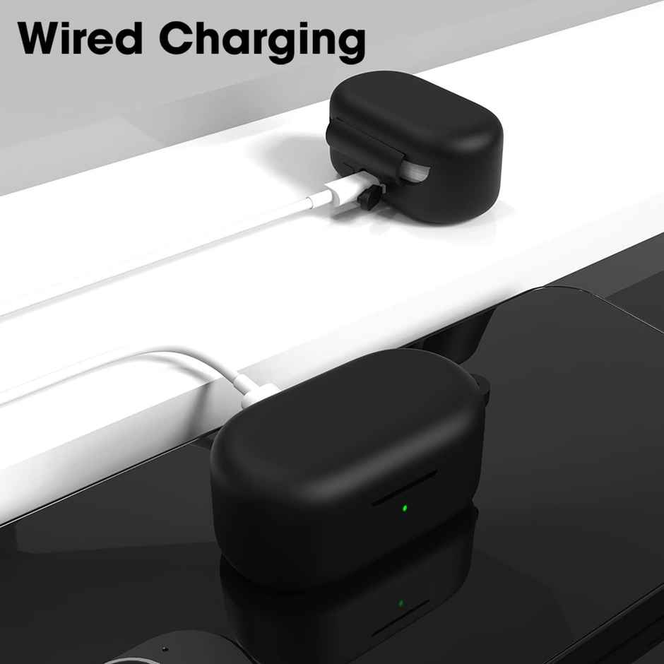 Sounce Earphone Case Cover for OnePlus Nord Buds 2 | Silicone Shock-Absorbing | Black