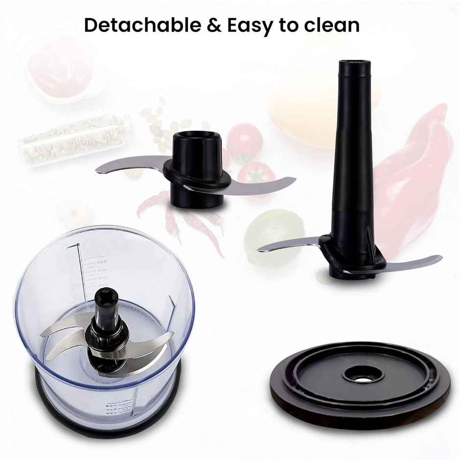 Agaro Elegant Electric Vegetable Chopper, 400 Watts Chop, Mince, Puree Twin Stainless Blade, 500 Ml