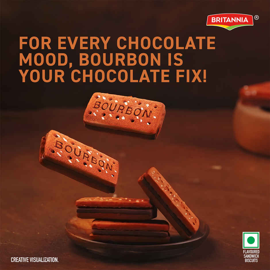 Britannia The Original Bourbon | Creme Biscuit with Chocolate | Chocolatey Indulgence in every layer