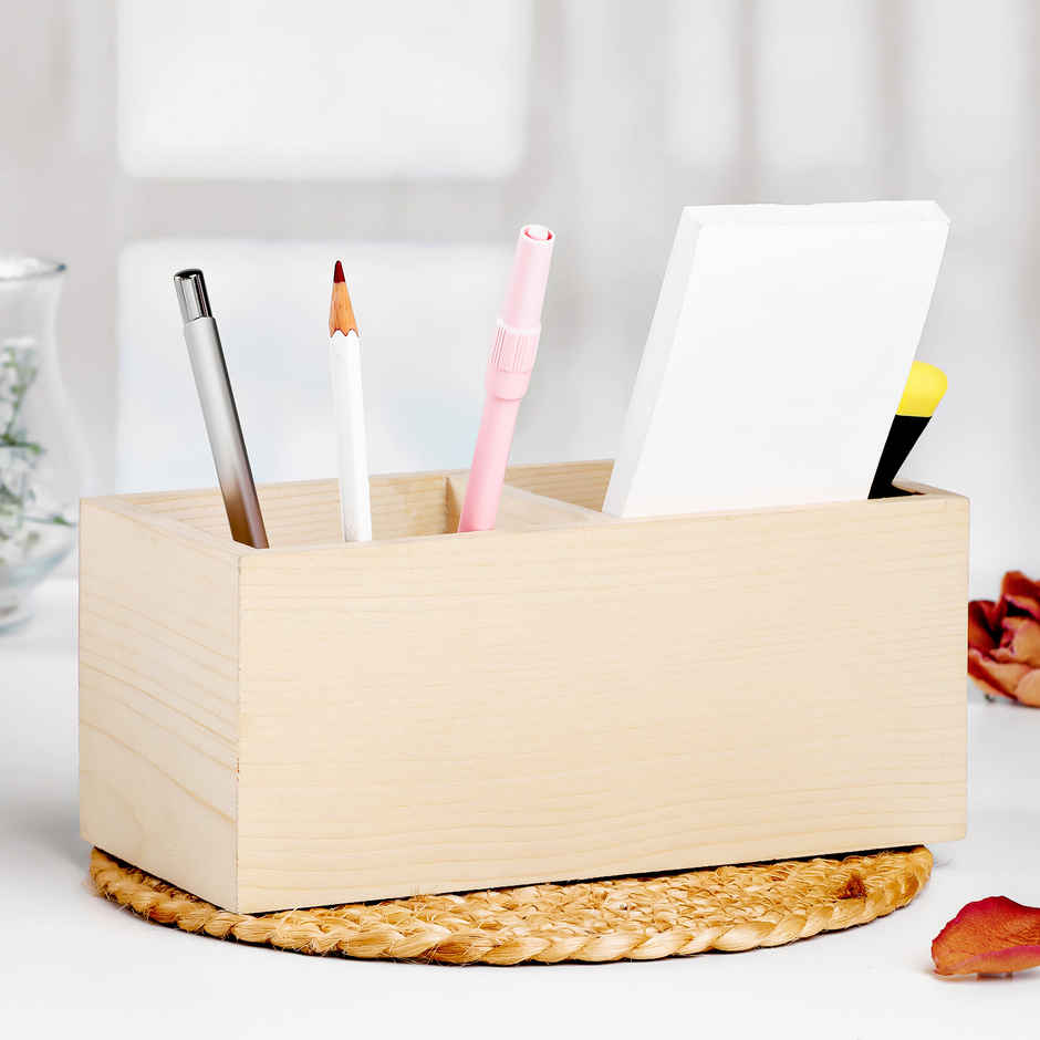 Premium Dual Section Wooden Desk Organizer | FNP