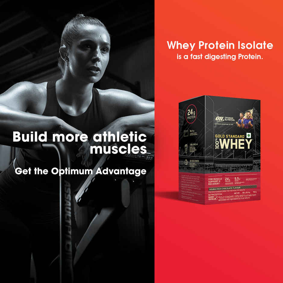 Optimum Nutrition Gold Standard Complete Whey Protein Powder Double Rich Chocolate (5 X 30.4g)