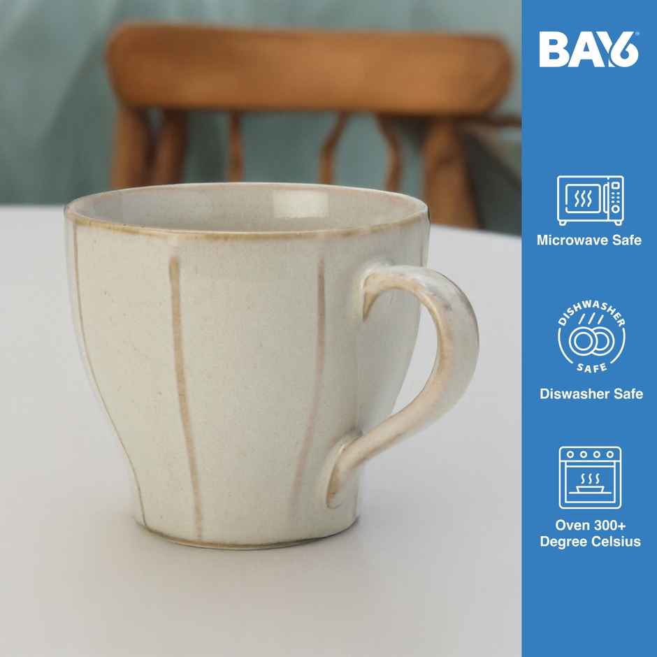 BAY6 Porcelain Line Cup 230 ml Reactive - 6 Pcs Set - Opaque Antique