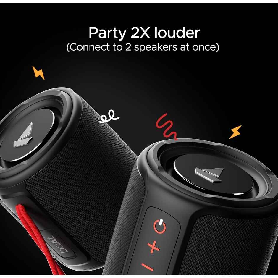 boAt Stone 352 Bluetooth Speaker w/ 10W RMS Stereo Sound & IPX7 Water Resistance (Raging Black)