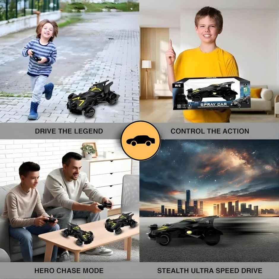 Remote Control Car with Mist Spray High Speed, LED Lights Vehicle for Kids