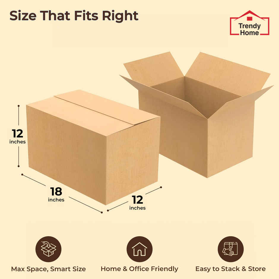 Senego Cardboard Box | 5 Ply | 18 x 12 x 12 inch