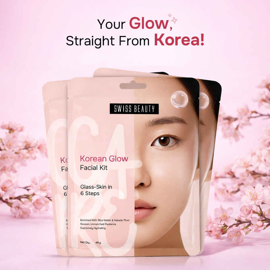 Swiss Beauty Care Korean Glow Facial Kit | 6-Steps For Glass-Skin
