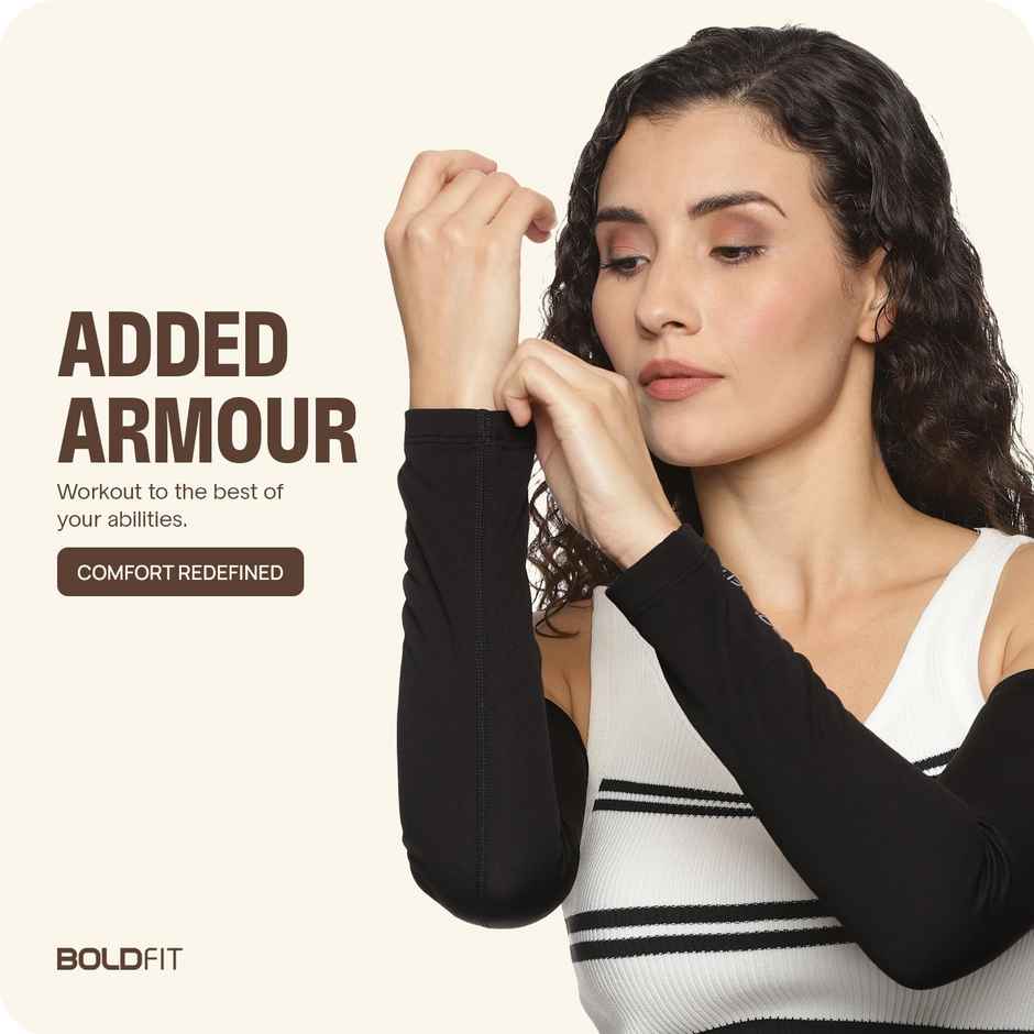 Boldfit Arm Sleeves For Men & Women Uv Protection Hand Sleeves With Thumb- Large Size