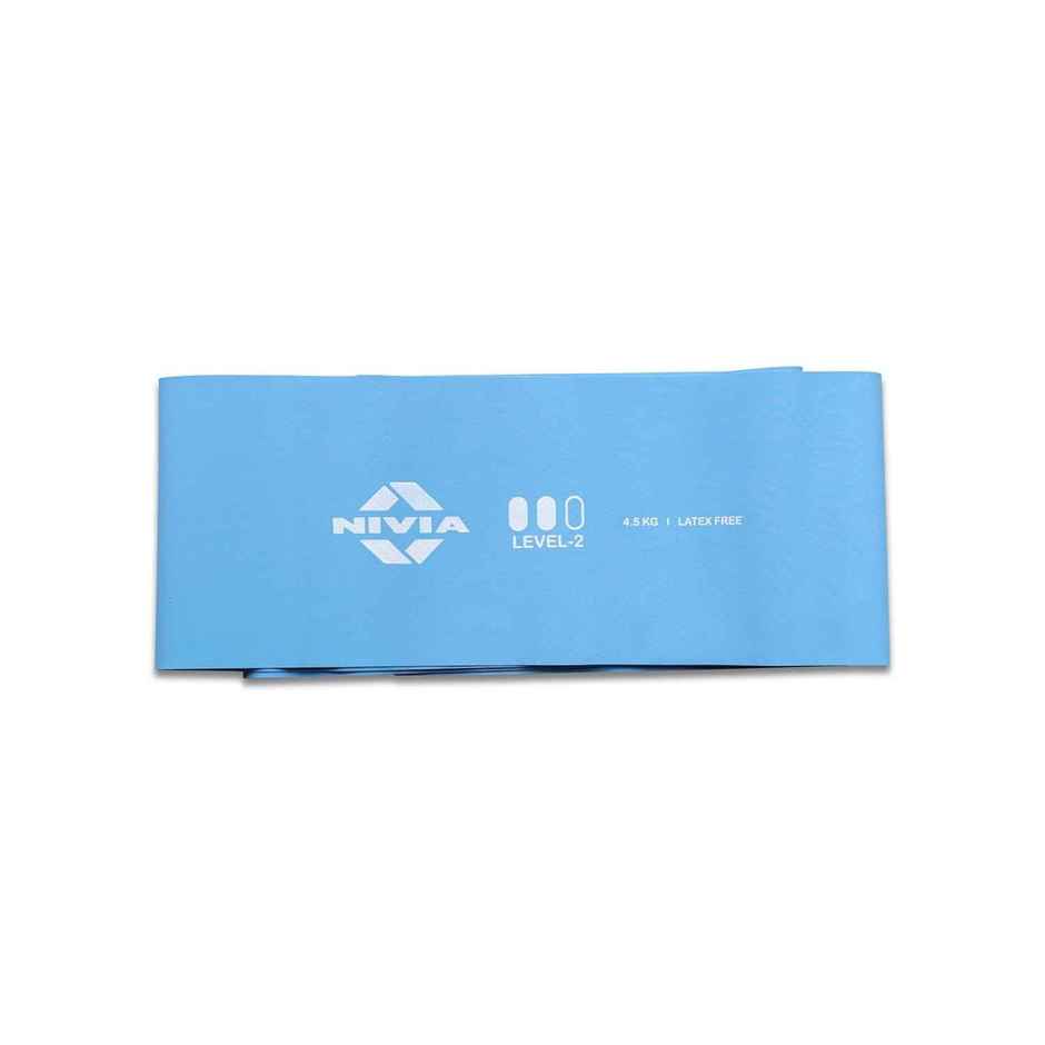 Nivia stretch band, medium resistance bands for workout, 4.5 kg resistance level - 2 | Blue