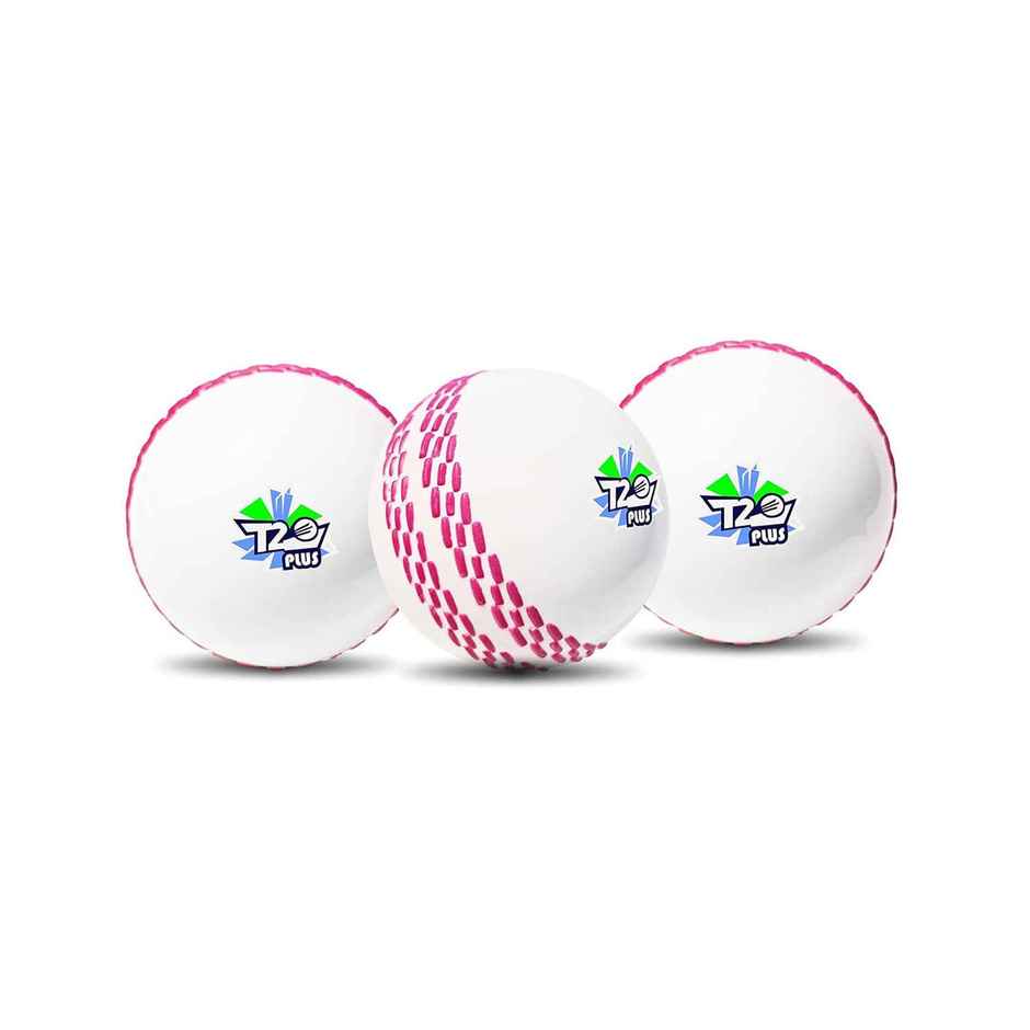 Jaspo Synthetic T-20 Plus Practice Cricket Ball/Wind Ball | Pack Of 3 | White