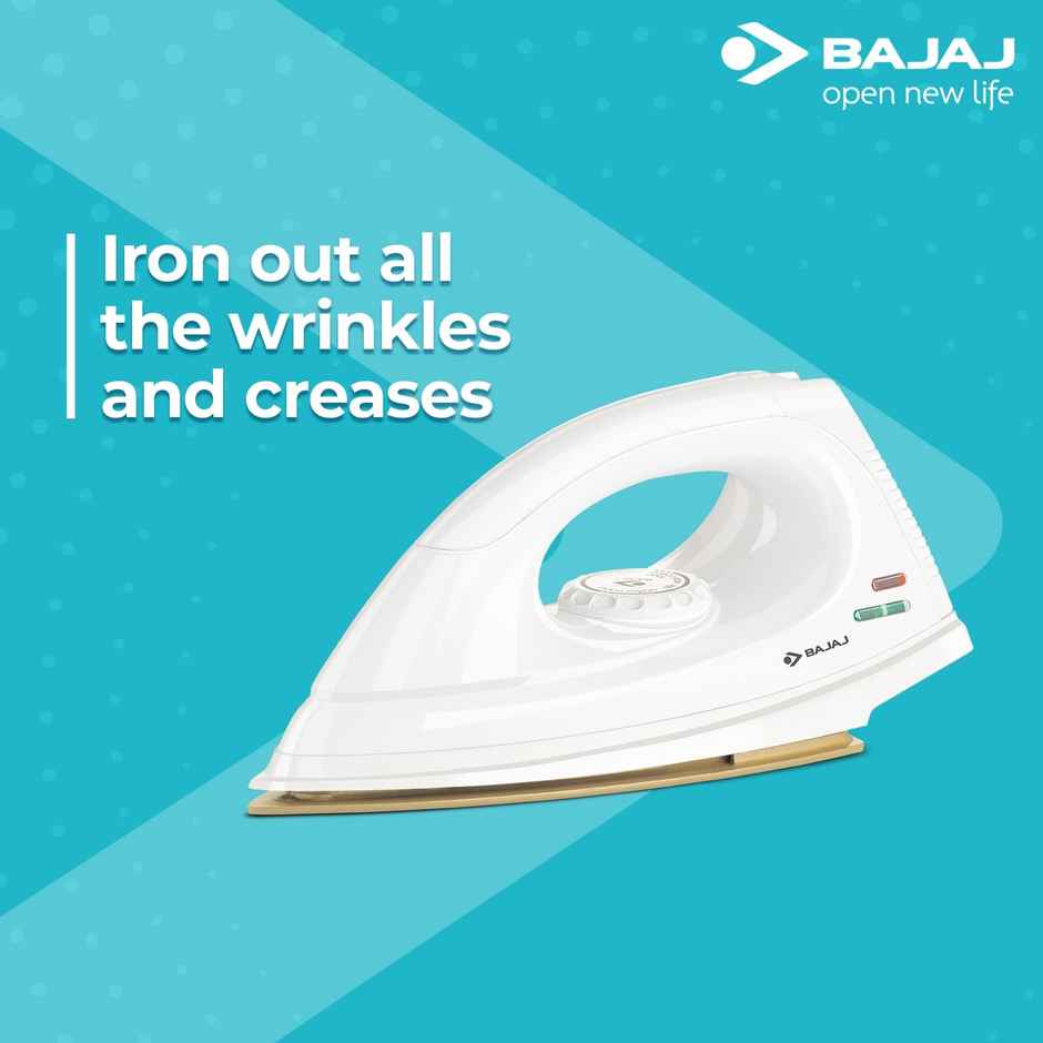 Bajaj Dx-7 1000W Dry Iron With Advance Soleplate And Anti-Bacterial German Coating Technology