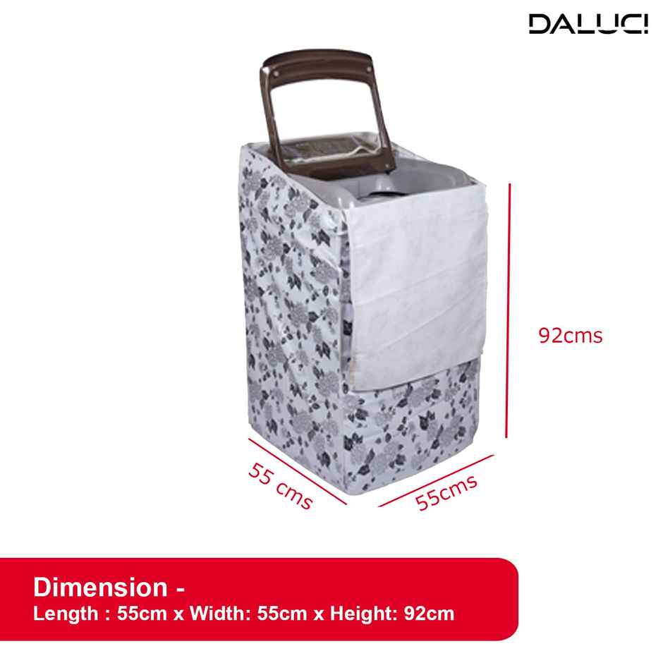 Daluci Top Load Washing Machine Cover - Samsung - 6.5-7.5 kg | Half White & Grey | 55 x 55 x 92 cm