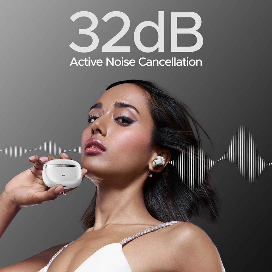 boAt Nirvana Ion ANC TWS Earbuds w/ 120H Playtime, ANC upto 32dB & In-Ear Detection (Quartz White)