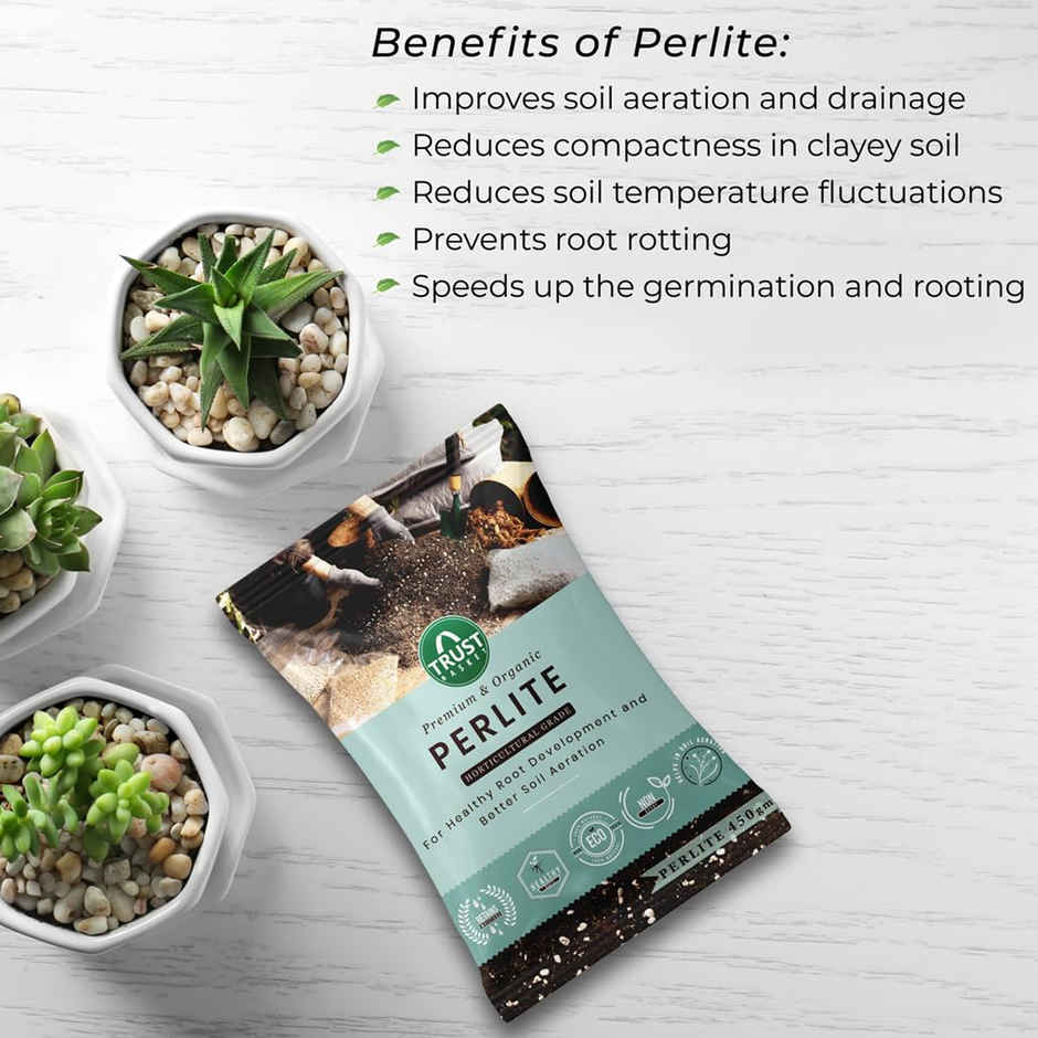 TrustBasket Perlite for Plants Soil Additive Horticultural Grade - for Indoor, Outdoor