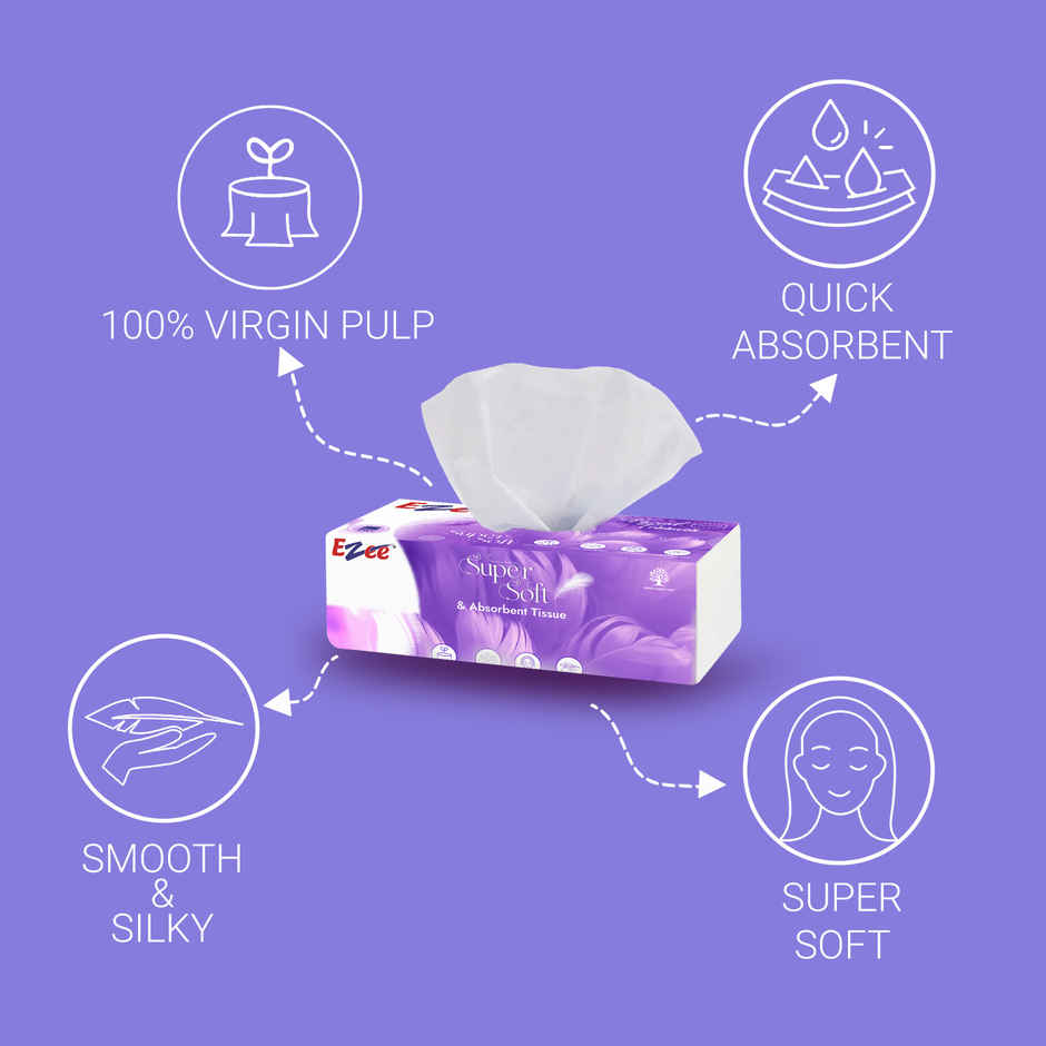 EZEE Soft Facial Tissue Paper | 2ply | 6 pack (600 pulls)