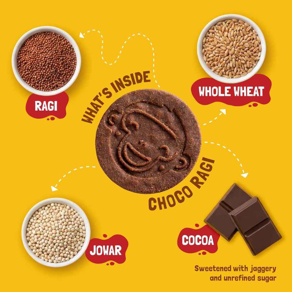 Slurrp Farm No Maida No Palm Oil Choco Ragi Cookies | Yummy Biscuits For Kids