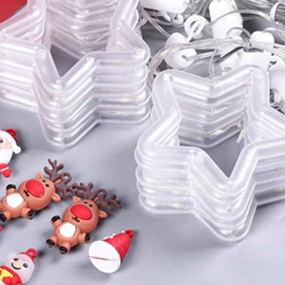 DesiDiya Christmas Star Santa Warm White Curtain String Light Decorative Lighting