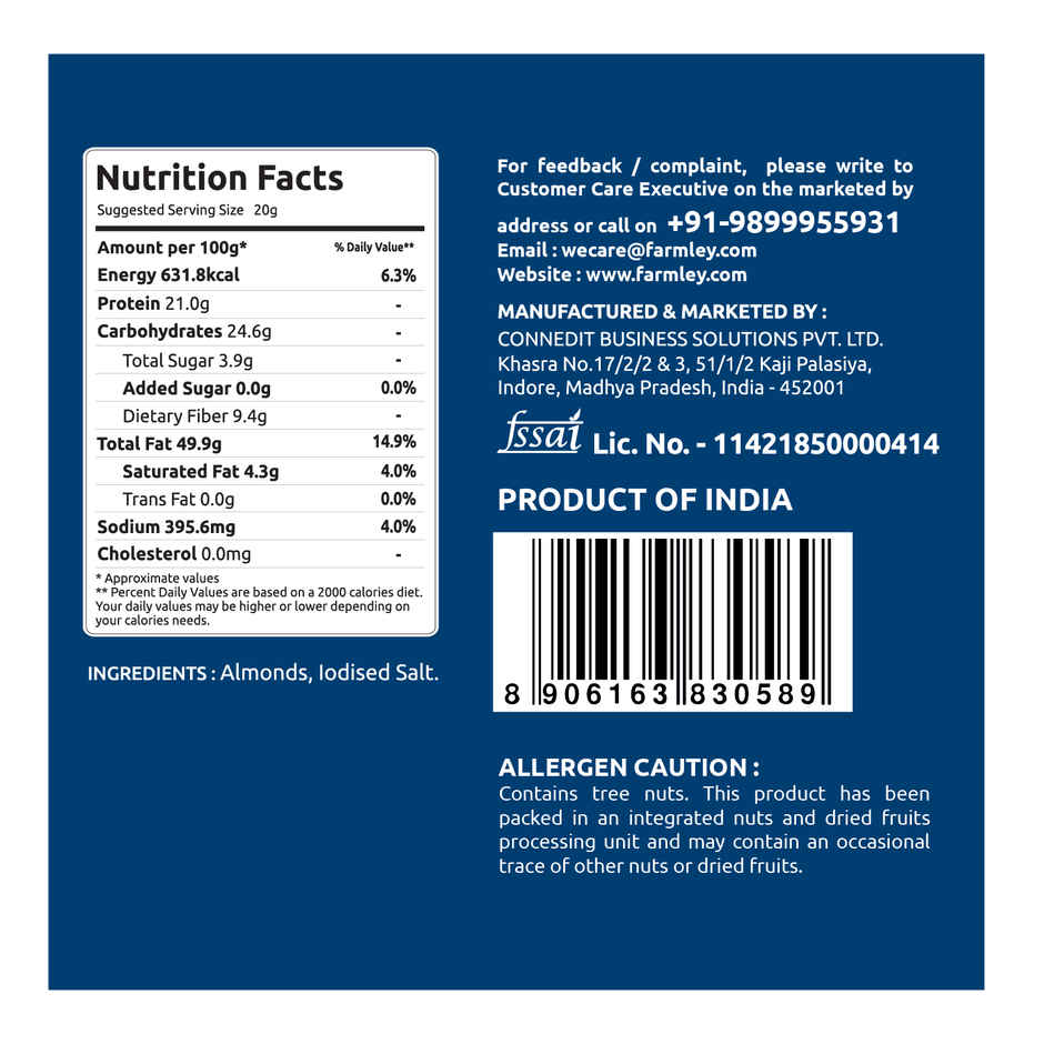 Farmley Classic Salted Roasted Almonds (Badam) Combo  