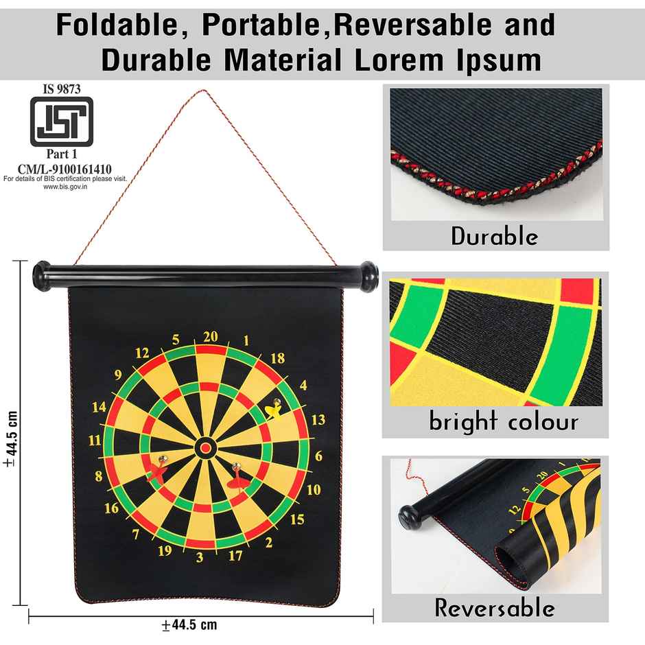 Hamleys Double sided Magnetic Dart Board Game with 6 Magnetic darts Multicolor 3Y+