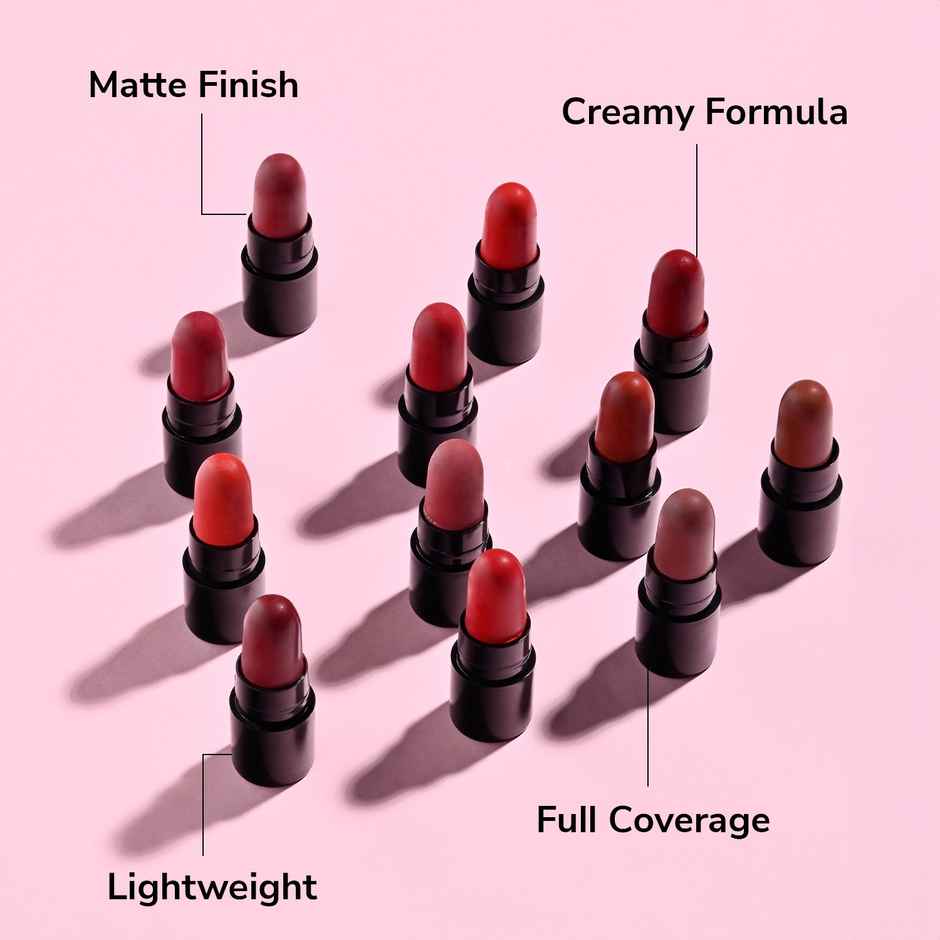 Mila Beaute 12 Creamy Matte Mini Lipstick Kit | Lip Hydrating & Long Lasting | Shade - C