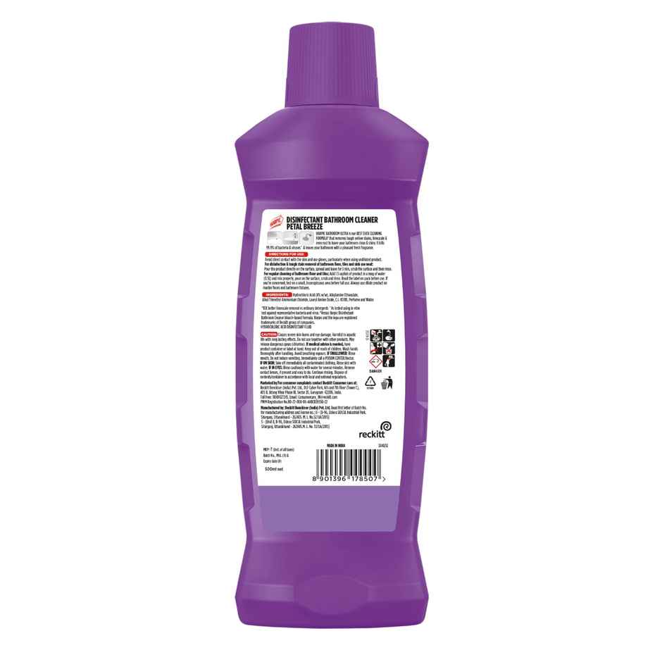 Harpic Original Toilet Cleaner Liquid (600ml) & Harpic Bathroom Ultra 10X Tough Stain Remover Petal (500ml) Combo