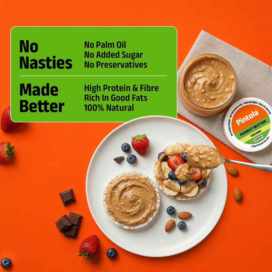 Pintola Organic Unsweetened Peanut Butter Crunchy