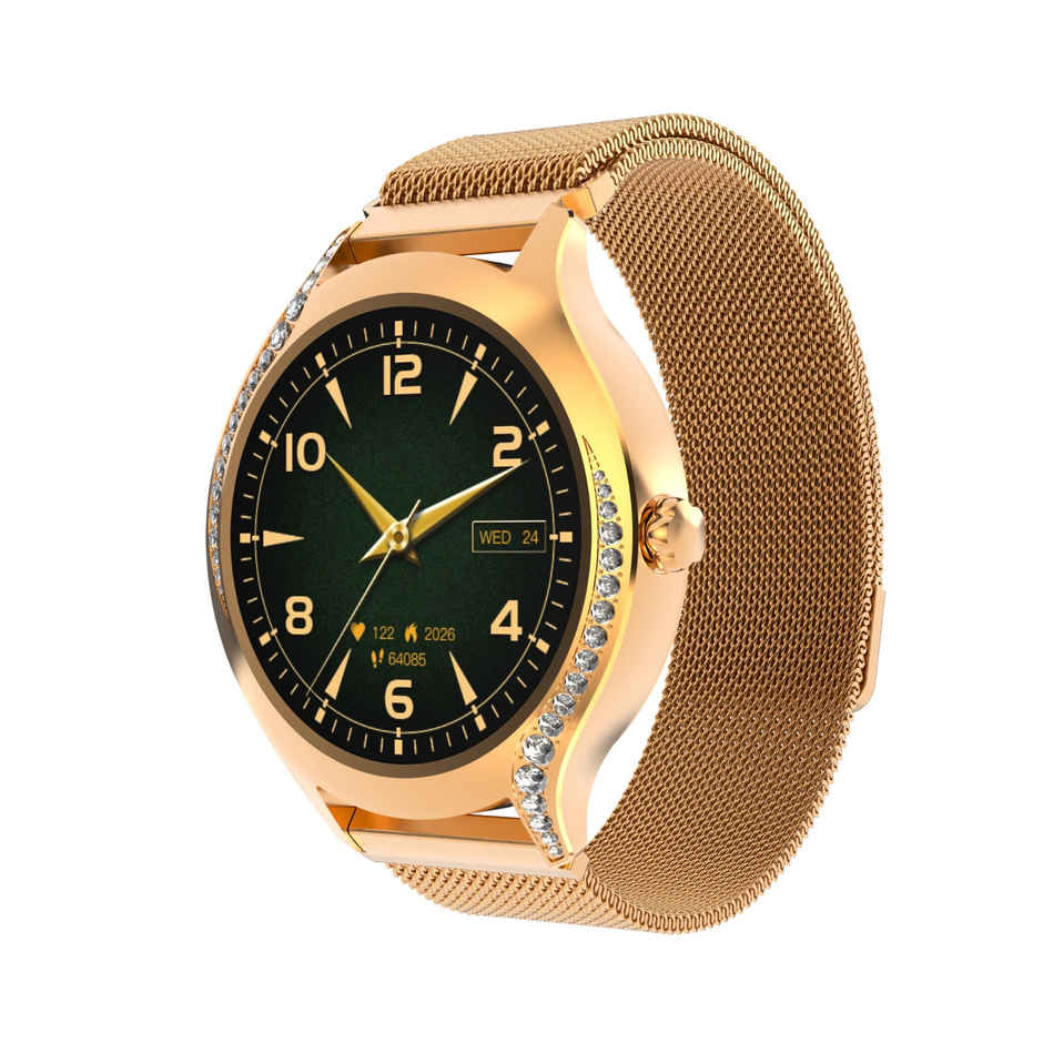 boAt Enigma Gem Women's Luxury Watch w/ 3.02 cm AMOLED Display, BT Calling & QR Tray (Rose Gold)