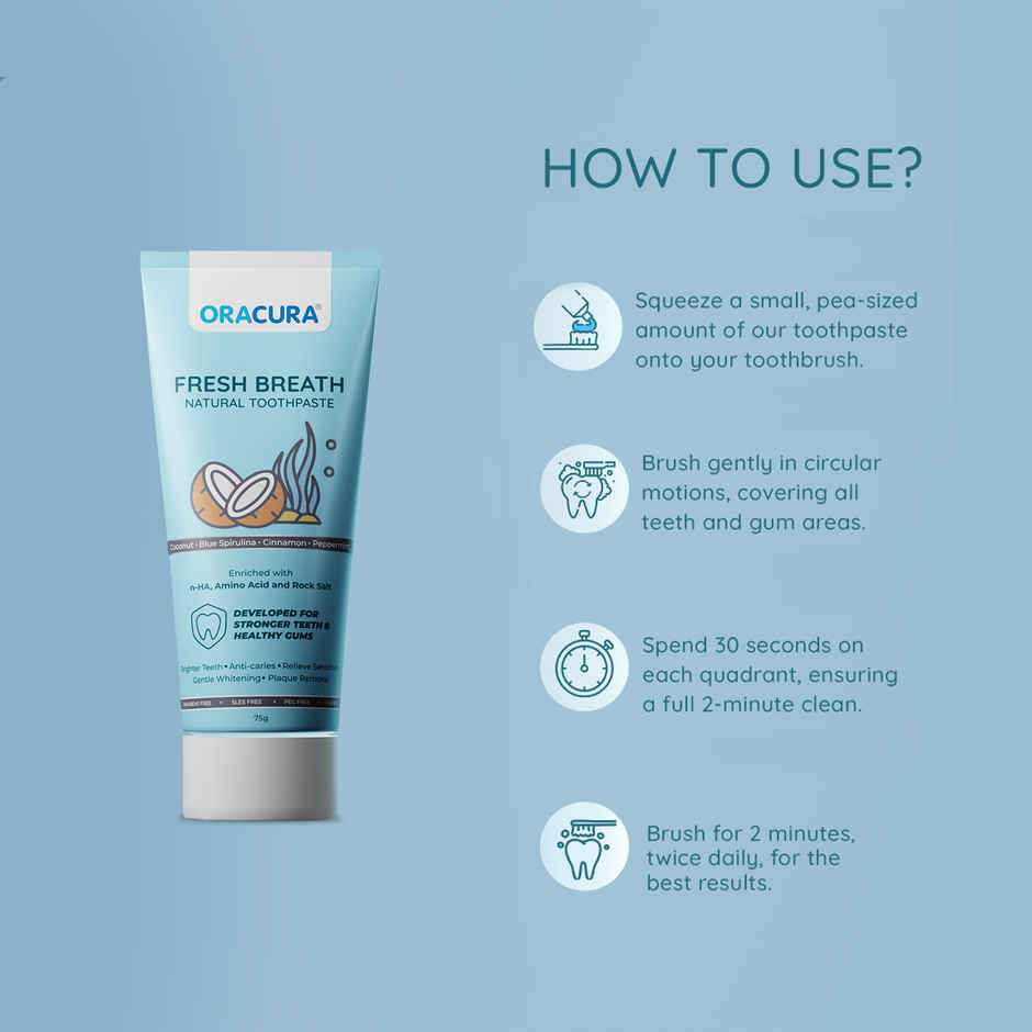 Oracura Fresh Breath Natural Toothpaste Coconut Combo