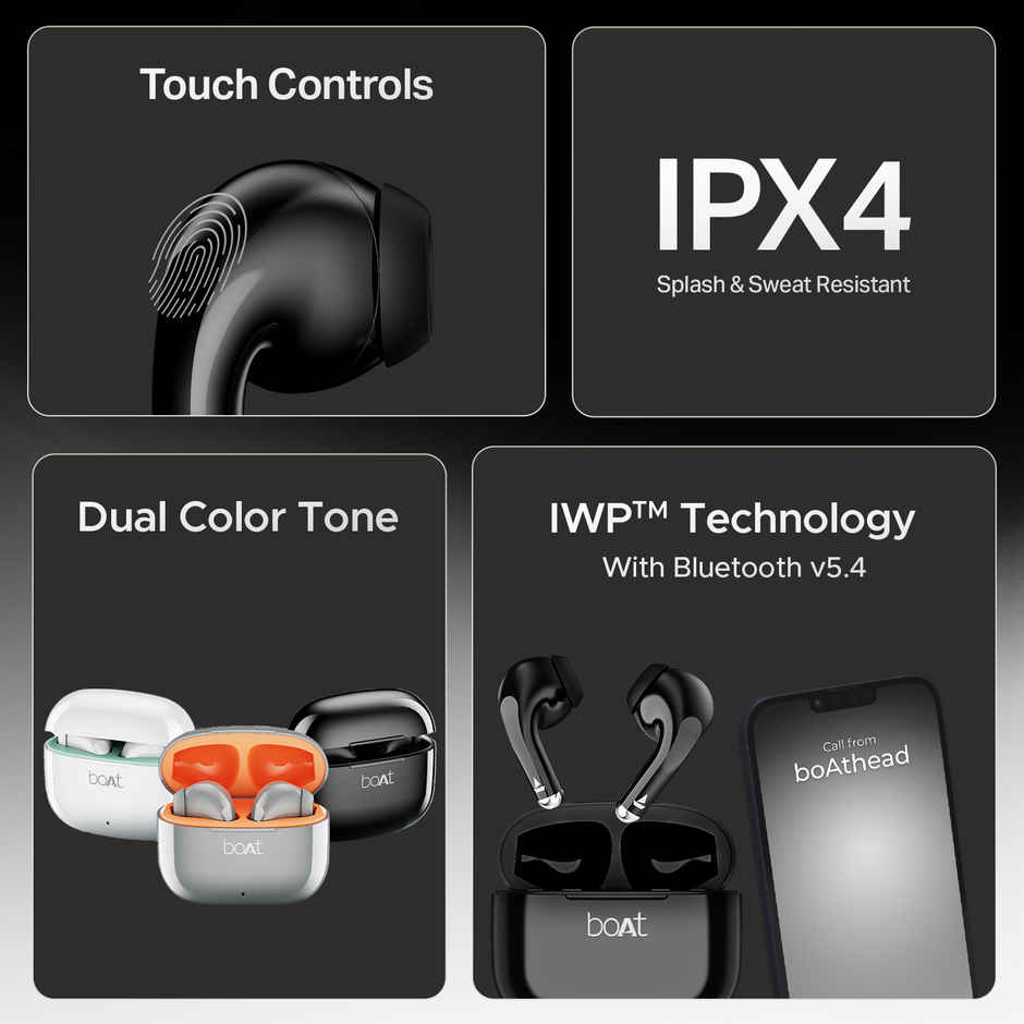 boAt Airdopes 101v2 TWS Earbuds with 35H Playtime | 13 mm Drivers | 2 Mics | Pitch Black