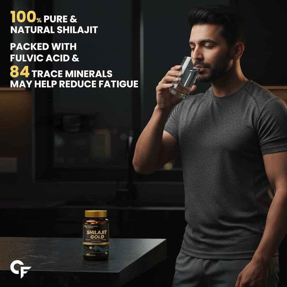 Carbamide Forte Shilajit Gold Capsules For Men With Pure Shilajit Swarna Bhasma,Gokshura,Ashwagandha