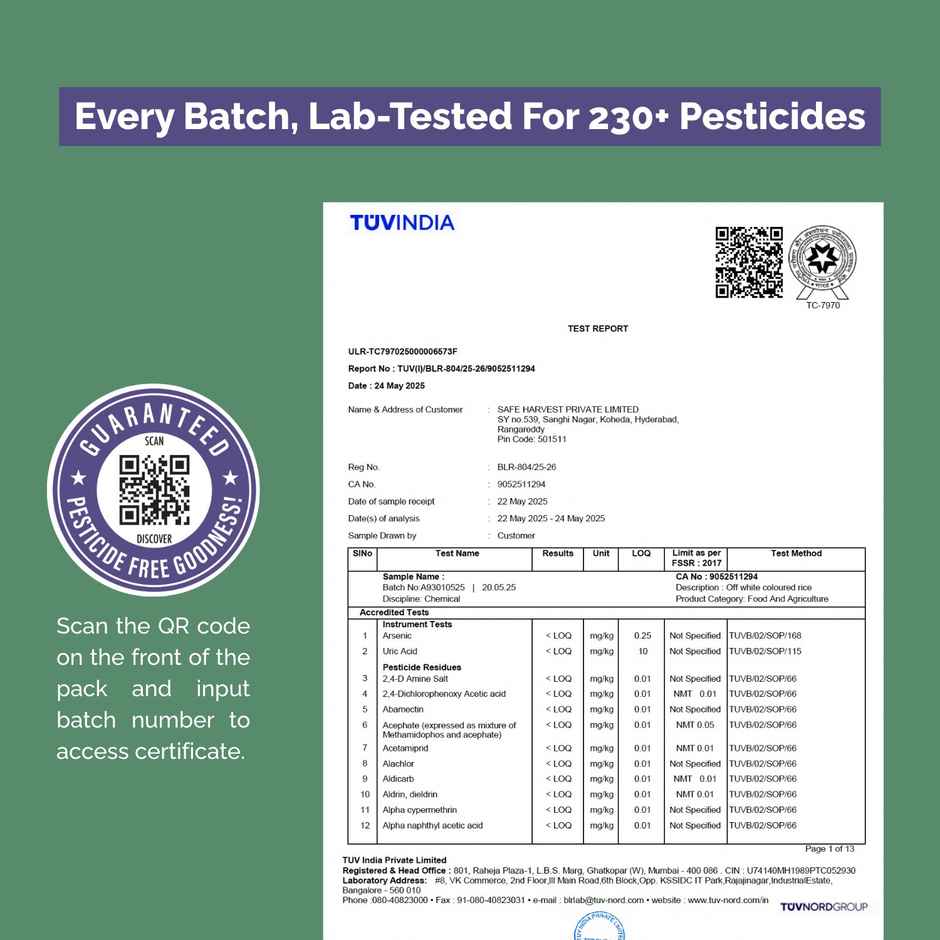 Safe Harvest Pesticide-Free Foxtail Millet Rice