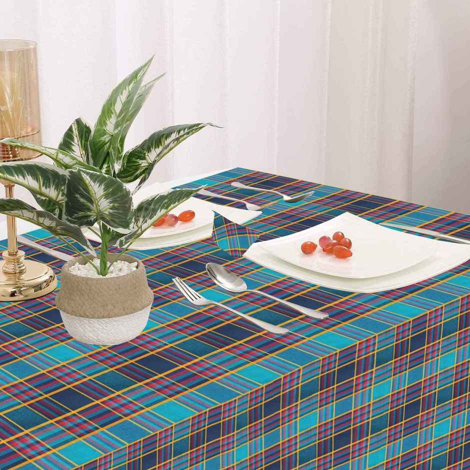 Lushomes Table Cloth - Green Checks | Cotton | Square | 60 x 60 inch | 5 x 5 ft