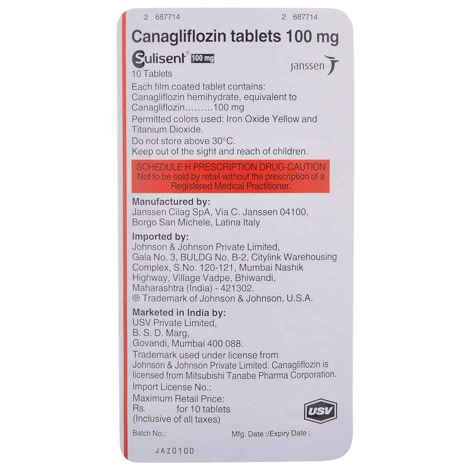 Sulisent 100mg Tablet