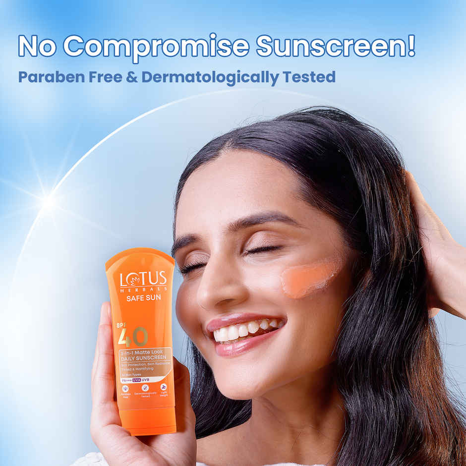Lotus Herbals Safe Sun 3-in-1 Matte Look Daily Tinted Sunscreen SPF 40 PA+++