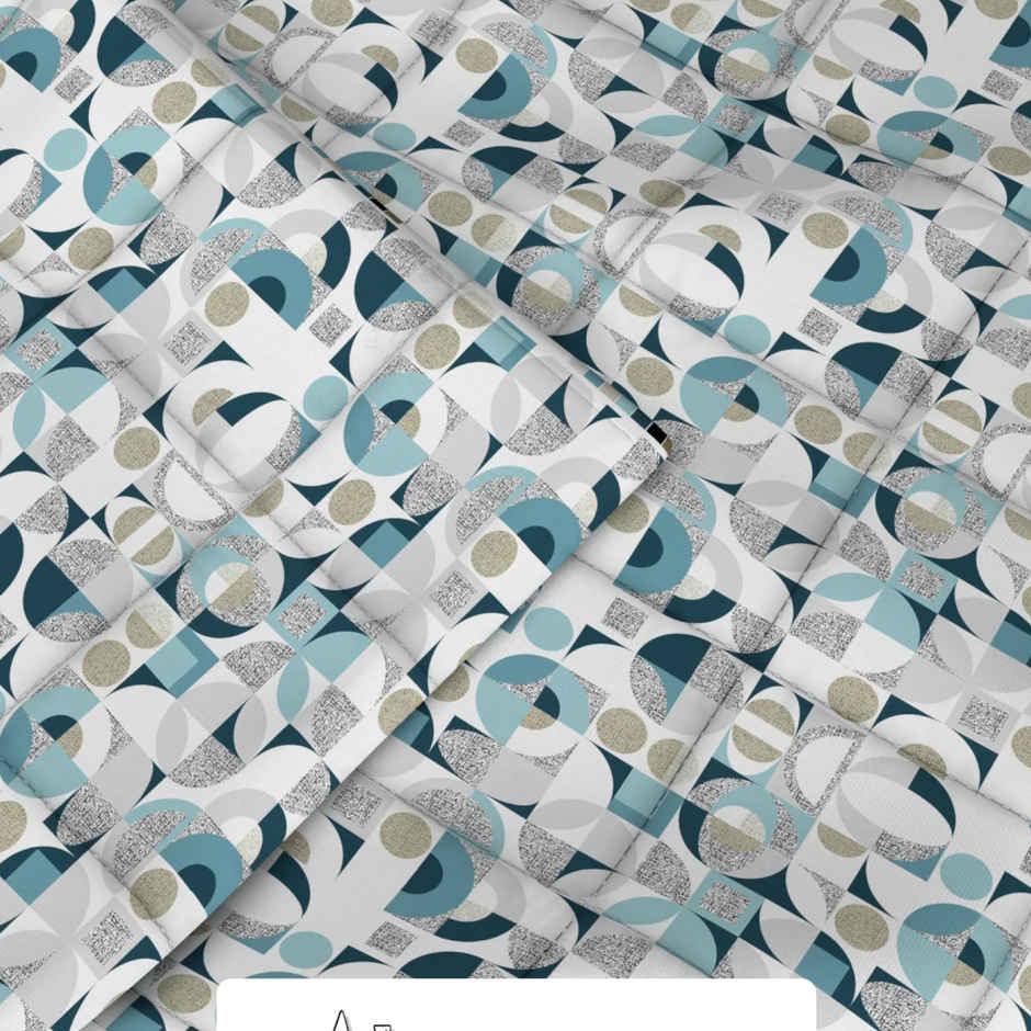 Kopa Super Soft Microfiber Double Comforter for All Weather | Double Size- Geometric | Blue, White