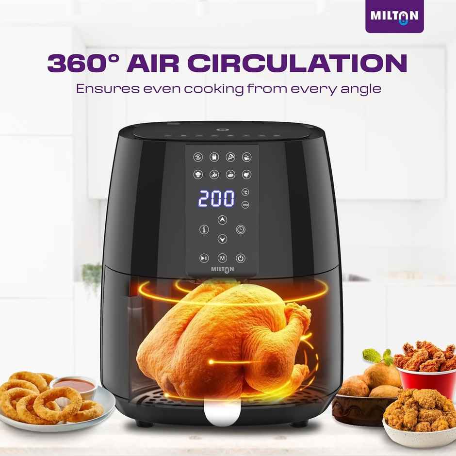 Milton Rapid Digital Air Fryer 4.2L | 1450W | 360 degree High Speed Air Circulation